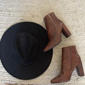 Crocodile Embossed Ankle boots